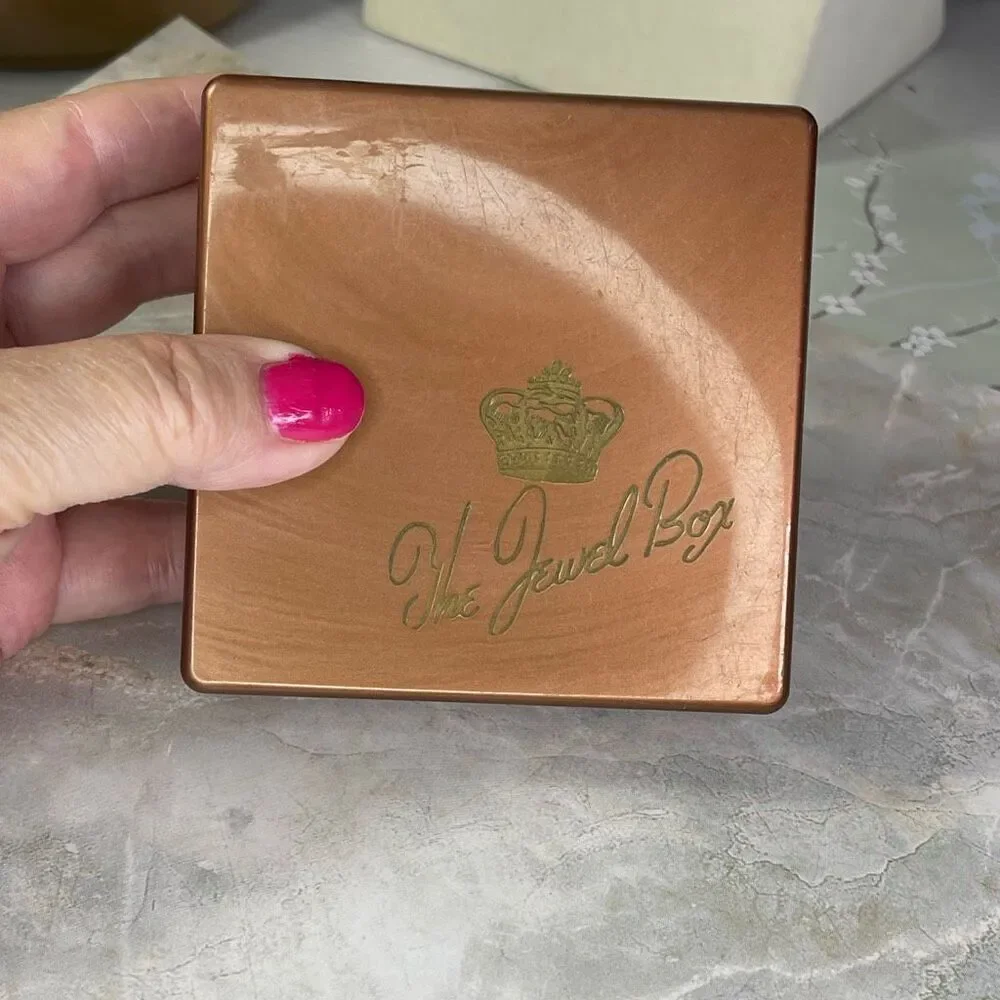 Vintage Midcentury Steeds The Jewel Box coaster set copper colored plastic.